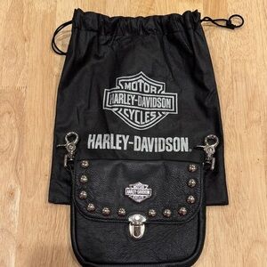 Vintage Harley-Davidson Black Studded Belt Bag